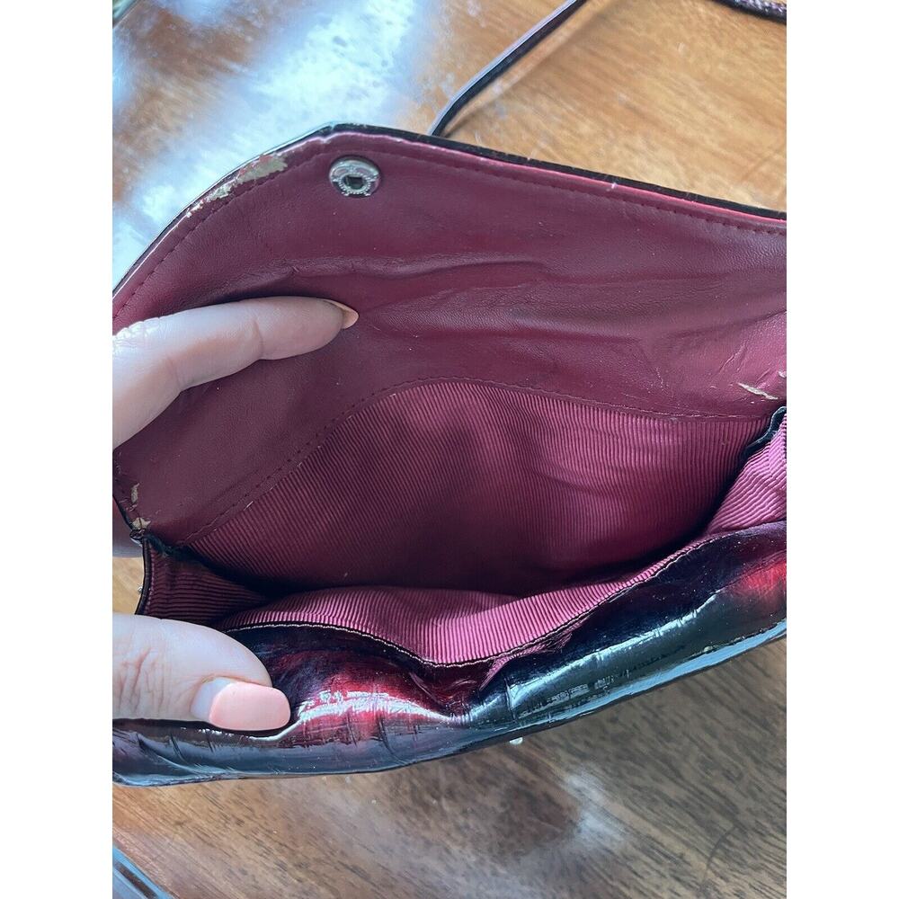 Samoa purse crossbody Red Black snakeskin Handbag Small Multiple Section